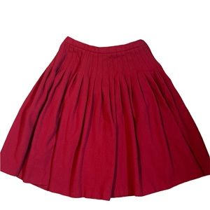 FINAL SALE 🔥New York Vintage Red Wool Pleated Skirt